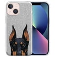 thumbnail image 1 of WIRESTER Silver Glitter Case, Animal Sparkle Bling TPU Cover for Apple iPhone 14 Plus 6.7" 2022, Animal Black Rust Doberman Pinscher Dog, 1 of 1