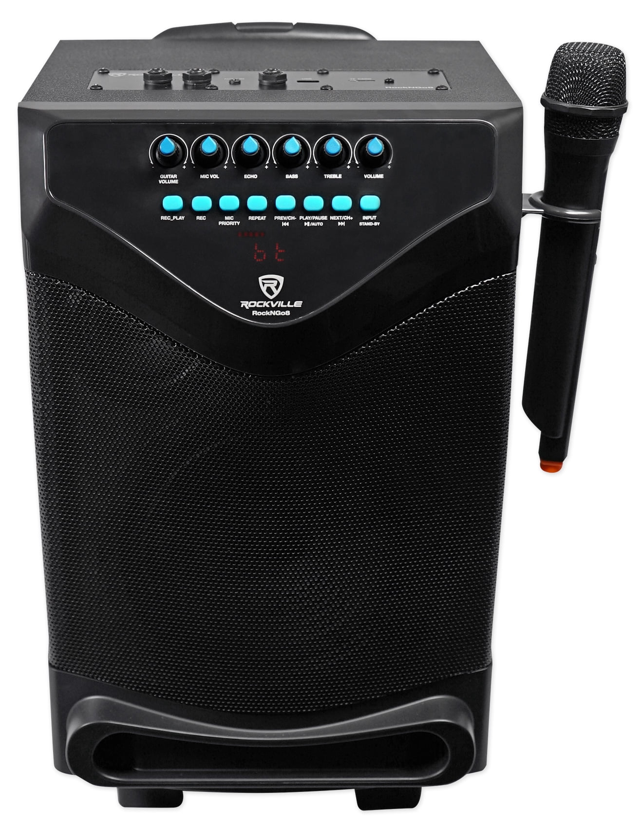 Rockville 8" Portable Bluetooth Karaoke Machine/System Wireless Mic+Tablet Stand