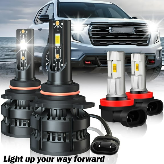 Car bulbs For 2013-2019 GMC Acadia LED Headlight 9012 High Low Beam H11 Fog Light Kit 20000LM 6000K White 4PCS