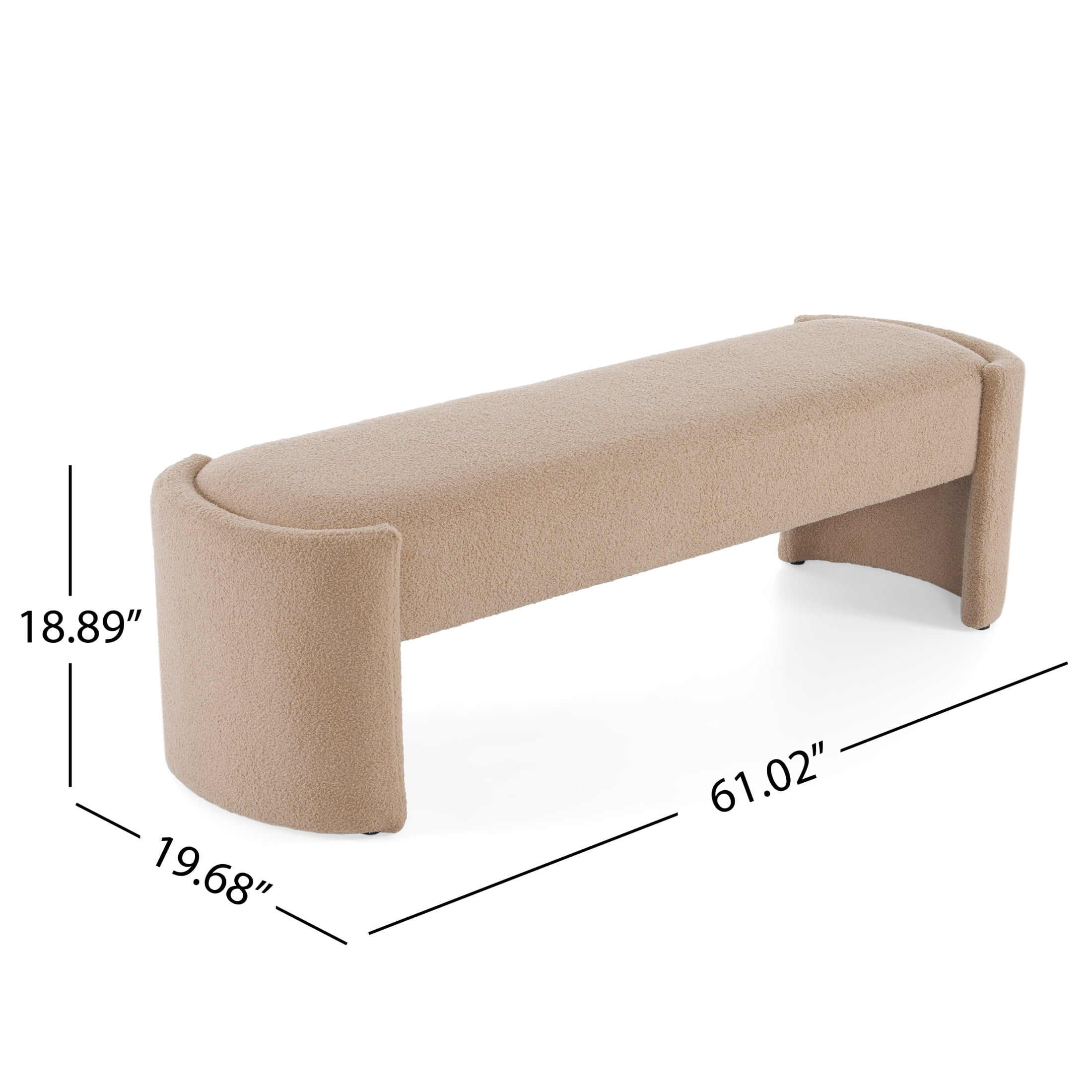 Christopher Knight Home Generic Modern Long Ottoman with Wooden Frame and Polyester Upholstery, Light Camel