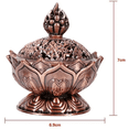 thumbnail image 2 of Quemador De Incienso Cono Flor De Loto Color Rojo Bronce Malubero Bronce rojo, 2 of 3