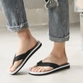 thumbnail image 5 of Men Slippers Arch Support Summer Comfortable Slip On Lightweight Flat Indoor Outdoor Beach Casual Walking Party Vacation Open Toe Men's Shoes, 5 of 9