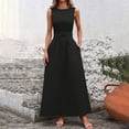 thumbnail image 5 of XuJwPNcy Dresses for Women Sleeveless Tie Front Aline Dress Round Neck Thin Maxi Dresses Ladies Summer Comfortable Clothes, 5 of 7