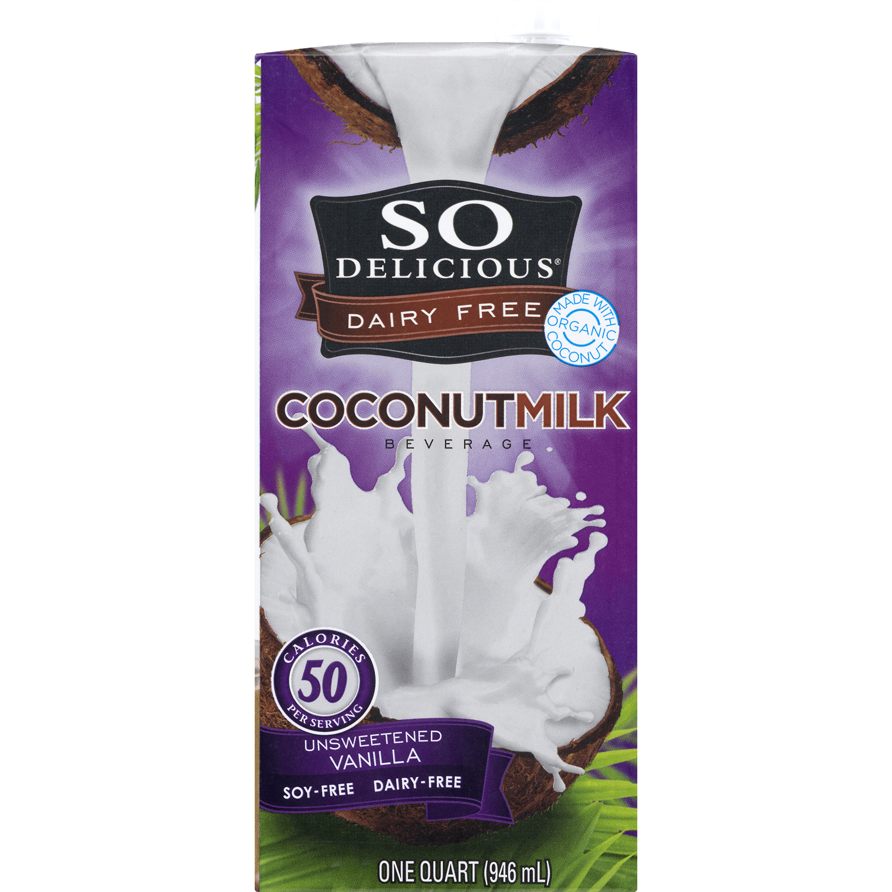 So Delicious Dairy Free Unsweetened Vanilla Coconut Milk Beverage, 32
