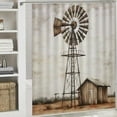 thumbnail image 6 of Fenyluxe Windmill Pretty Shower Curtain Bathroom Decor Polyester Fiber Shower Curtain with Hooks for Bathroom Decoration 69x72, 6 of 7
