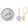 thumbnail image 5 of Halo Lever Back Dangle Drop Earrings Lab Created Moissanite Diamond In 14K Yellow Gold Over Sterling Silver Jewelry For Women (G-H Color, 1.50 Cttw), 5 of 8