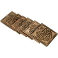 thumbnail image 4 of "Ajuny Wooden 6-Piece Set: Brown Celtic Design Drinks Coasters with Holder", 4 of 5