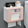thumbnail image 1 of Wall-Mounted Tissue Box, Modern Plastic Tissue Container for Bathroom, Kitchen & Office, Versatile Storage Shelf, Transparent Window & Mobile Phone Slot for Home Organization, 1 of 8