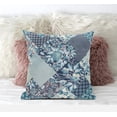 thumbnail image 3 of Arizona Floral Patches Suede Zippered Pillow W Insert in Green Pink 16 x 16, 3 of 3