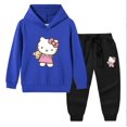 thumbnail image 3 of Hello Kitty-Sudadera con capucha para niña, pantalones deportivos, ropa de dos piezas para niño, conjunto de bebé de manga larga de algodón puro, moda bonita, 3 of 5