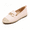 Pink, variant on Women Loafers Woven Toe Chain Comfort Flat Slip On Shoes Casual Holiday