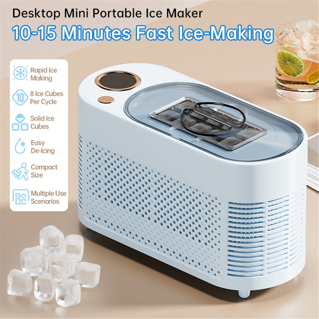 Sinyiin Fast Freezing 12V Portable Ice Maker with ABS Construction Ice Cubes Machine Great for Small Spaces and on the Go