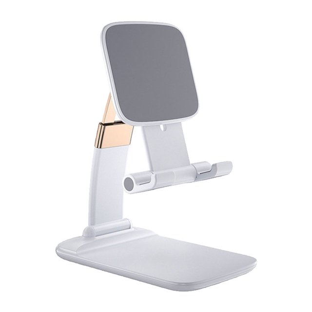 Moyic Soporte de plástico para tableta, plegable, estirable, reutilizable, soporte para teléfono móvil, para ver vídeos, transmisión en vivo, Teléfono y Comunicación Blanco