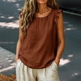 thumbnail image 2 of Women's Tops Tees Blouses O Neck Solid Vacation Daily Sleeveless Vest Tank Tops for Women, 2 of 6