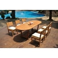 thumbnail image 4 of Grade-A Teak Dining Set: 6 Seater 7 Pc: 94" Mas Oval Trestle Leg Table And 6 Veranda Armless Chairs Outdoor Patio WholesaleTeak #WMVR76, 4 of 4
