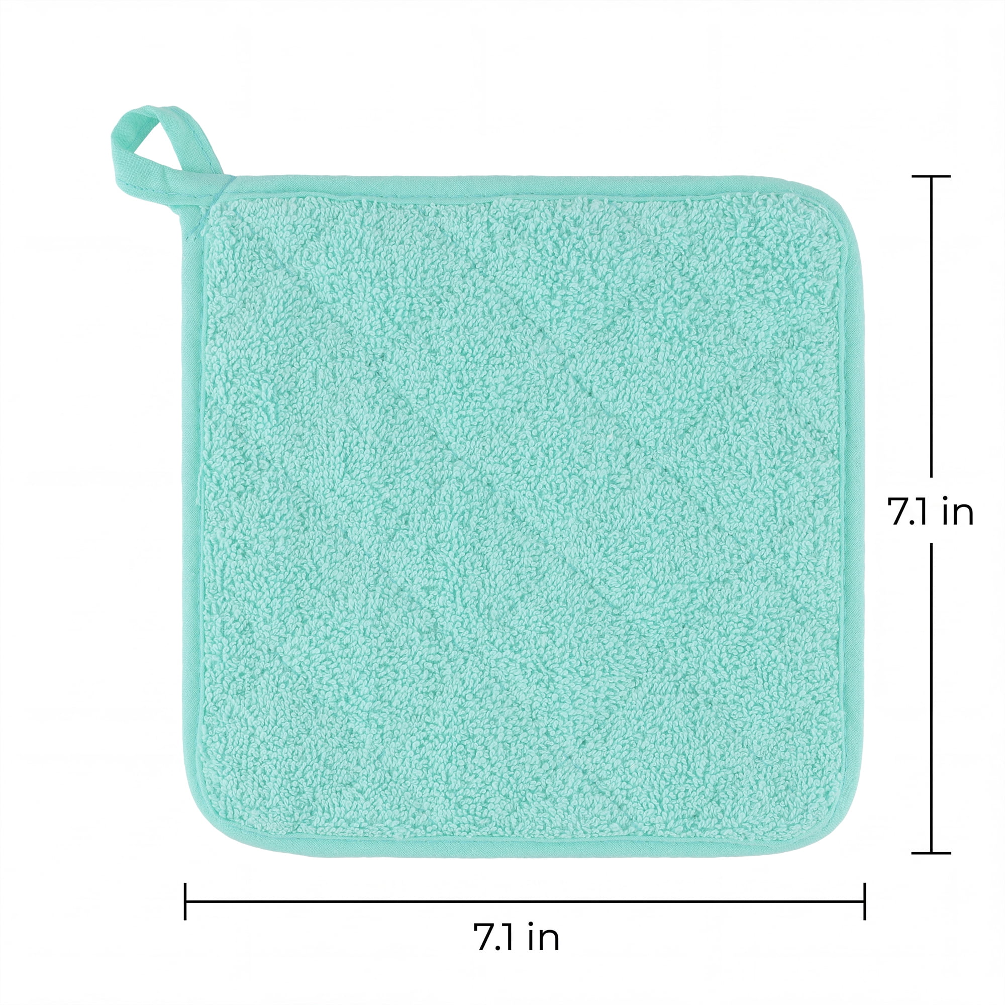 Unique Bargains 2 Pcs Square Pot Holders Heat Resistant Non Slip Pads Sky Blue 7.1"x7.1"