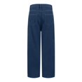 thumbnail image 5 of 28" Inseam High Rise Straight Leg Jeans for Women Stretchy Baggy Comfy Work Pants Business Casual Dressy Denim Trousers Pants Dark Blue 4XL, 5 of 7