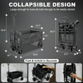 thumbnail image 6 of BN-LINk Collapsible Folding Wagon Cart, 400lbs Heavy Duty Utility Cart with Silent Universal Wheels & Brake, Garden Cart with Side Pocket, Adjustable Handle, for Camping, Picnic, 6 of 7