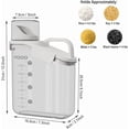 thumbnail image 3 of Contenedor hermético de arroz con taza medidora, dispensador de alimentos secos de cereales de 3 a 5 libras, caja de contenedores de alimentos para mascotas, perros y gatos, recipientes de, 3 of 4