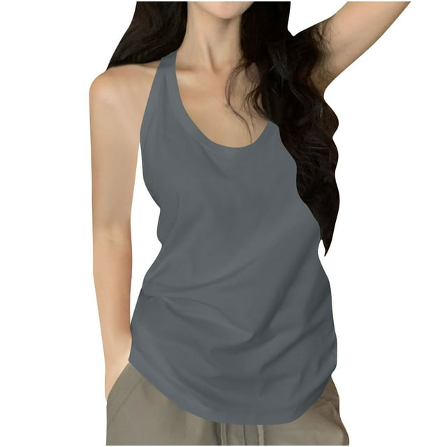 Chbgutlmr Camisole Tops for Women Slim Fitting Casual Basic Racerback Tank Tops Sleeveless Athletic Shirts