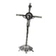 thumbnail image 4 of Crucifijo de pie con base Figura de crucifijo Estatua Oración Mesa religiosa Cruz retro plata, 4 of 9