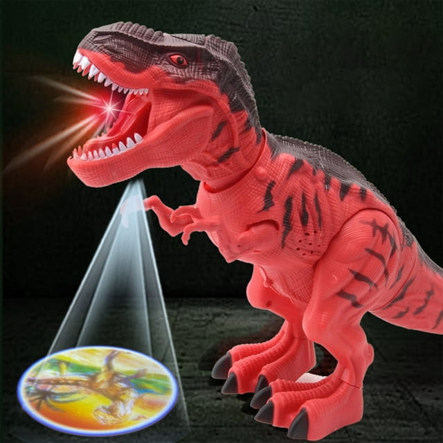 HLONK Jouet Dinosaure Électrique Marcheur avec Flamme Simulée et Sons de Rugissement Réalistes Mini Modèle de Tyrannosaure Jouet pour Enfants de 3 à 12 Ans Garçons et Filles