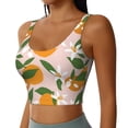 thumbnail image 2 of Sports Bras For Women Workout Tank Tops, Fresh Orange Flower Running Vest With Removable Cups, 2 of 2