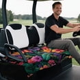thumbnail image 4 of Yuyamidu Colorful Hibiscus Golf Cart Seat Covers with Pockets Tropical Palm Leaves Golf Cart Seat Towel Blanket for 2 Passenger Heavy Duty Club Car Accessories Protect Your Golf Carts, 4 of 7