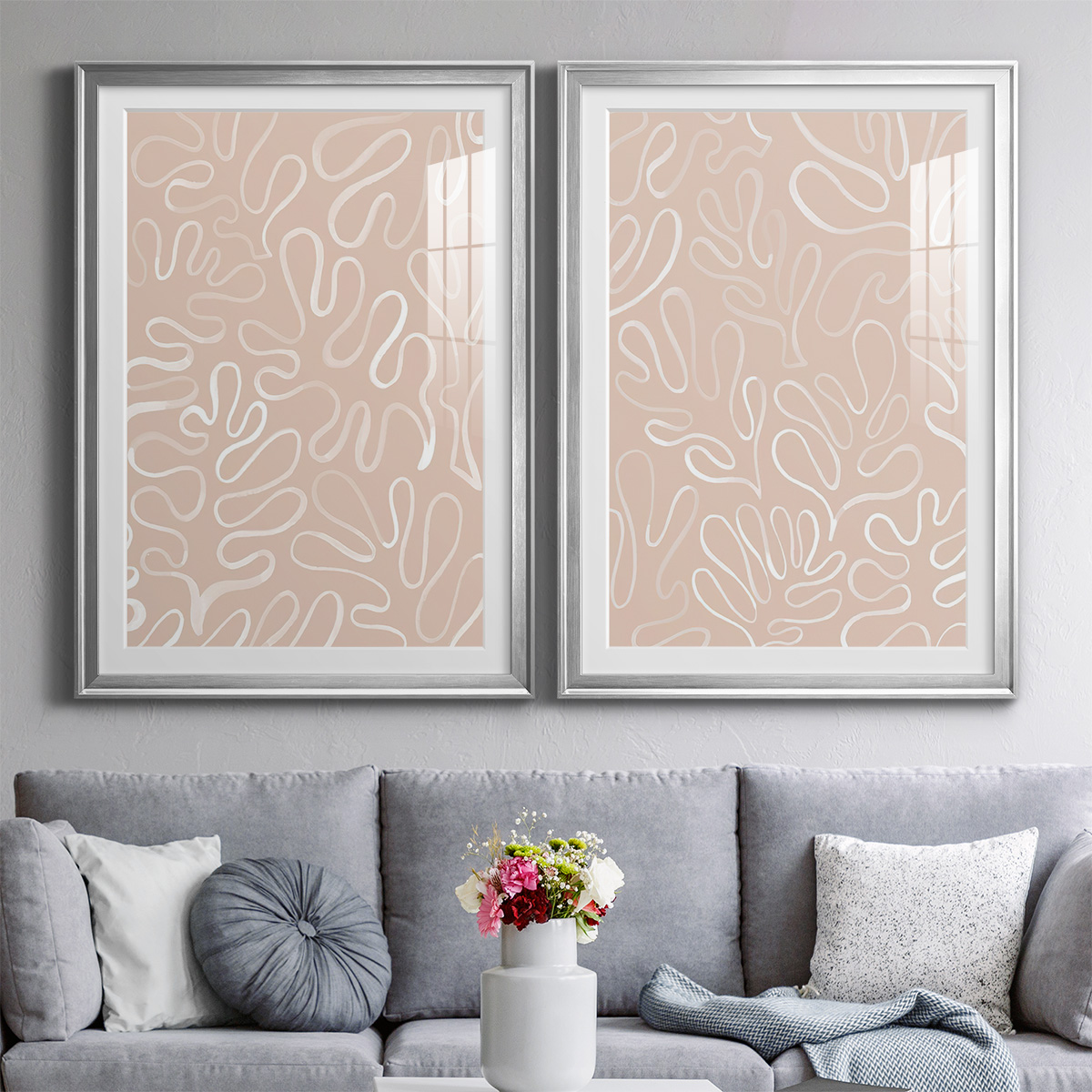 Wexford Home Matisse Pieces III Premium Framed Print, 22.5" x 30.5" - Ready to Hang, Silver (Set of 2)