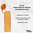 thumbnail image 3 of Wide Mouth Water Bottles 26 oz. Set of 10, Bulk Pack - BPA Free, Great for Gym, Camping, Backpacking, School - Orange, 3 of 5