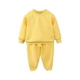 thumbnail image 3 of THDHVS Baby Boy Outfits,Toddler Outfits for Girls,Solid Color Soft Sweatshirt and Jogger Pants Outfit Set for Boys Girls Yellow 8-9 Years, 3 of 6