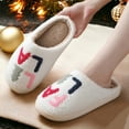 thumbnail image 4 of PacificPlex Slippers Womens Plush Warm Christmas,  5-6, Fa La La, 4 of 7