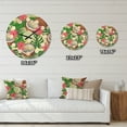 thumbnail image 4 of Designart 'Tropical Jungle Flowers and Cooconut' Mid-Century Modern Wood Wall Clock, 4 of 5