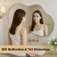 thumbnail image 5 of Swafrrt 24x36 inch Gold Irregular Wall Mirror, Asymmetrical Mirror, Wall Mounted Mirrors, Abstract Wavy Aluminum Alloy Frame Mirror for Bathroom, Bedroom, Living Room, Entryway, 5 of 9