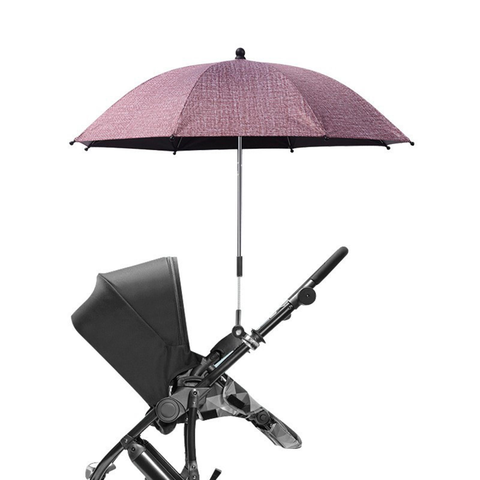 Wswqop Baby Pram Umbrella with Clamp Baby Stroller Parasol Universal Summer 360 Degree red