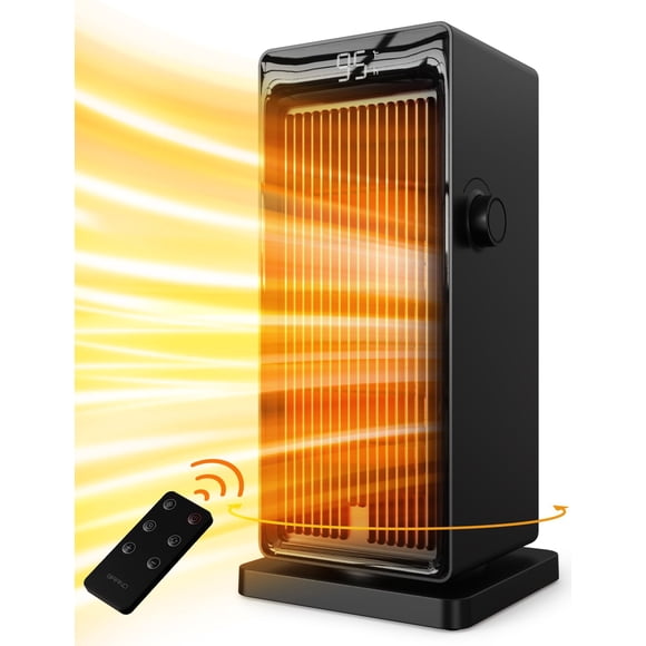 Calefactor eléctrico SANVINDER 1500 W oscilante con control remoto