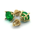 thumbnail image 2 of Clara Pucci 3Ct Emerald Round Cut VVS1 Screw Back Stud 14k Solid hypoallergenic Gold Designer Earrings For May, 2 of 7