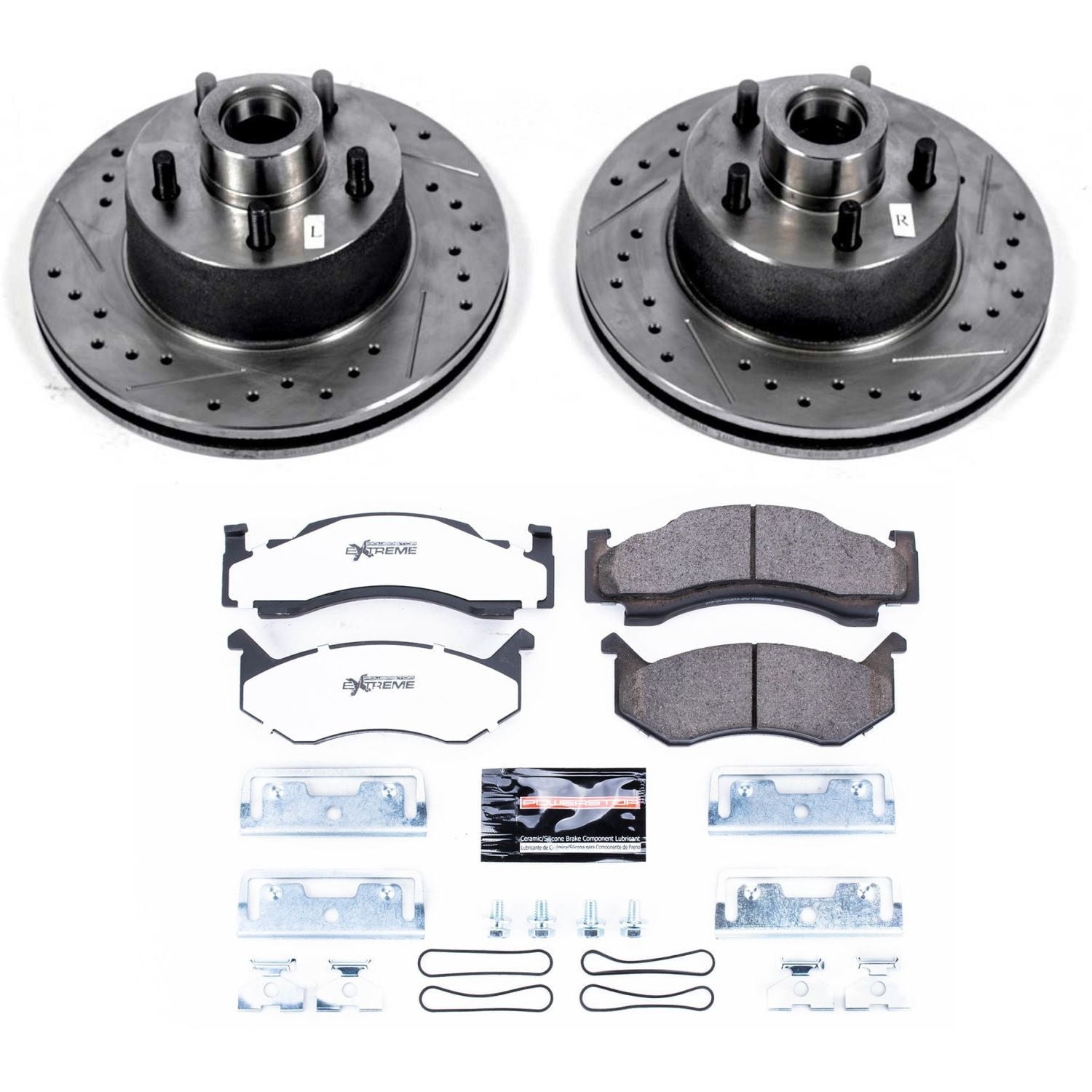 PowerStop Front Z36 Truck & Tow Carbon-Fiber Ceramic Brake Pad and Drilled and Slotted Rotor Kit Fits: CHRYSLER Select Models K8079-36