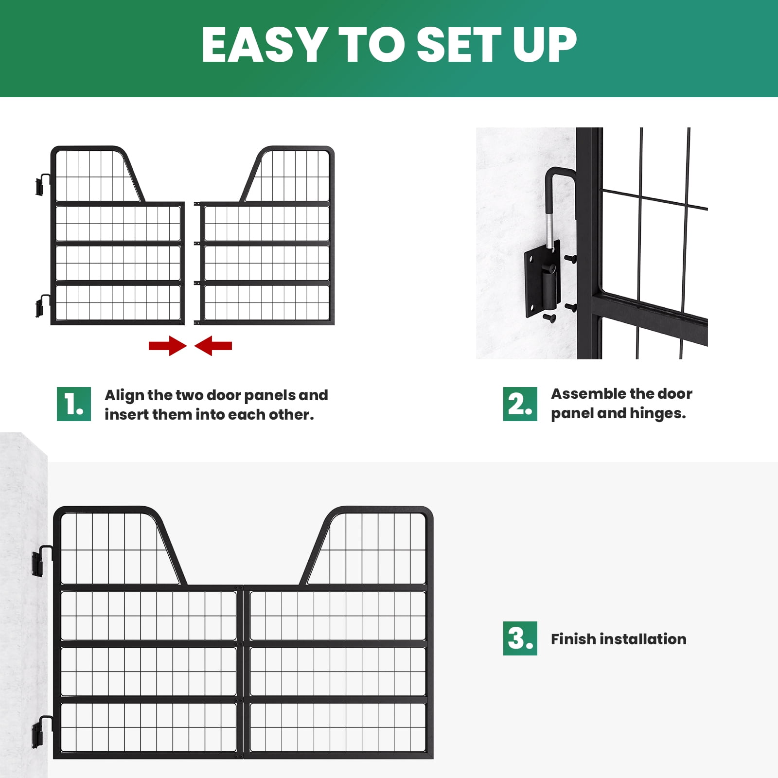 Animal Stall Gate, Protective Yoke Design, 52"x42" Reinforced Frame, Horse Stall Gate, Stall Gate for Horses, For Standard Stall, Exit, Standard Barn Doorway