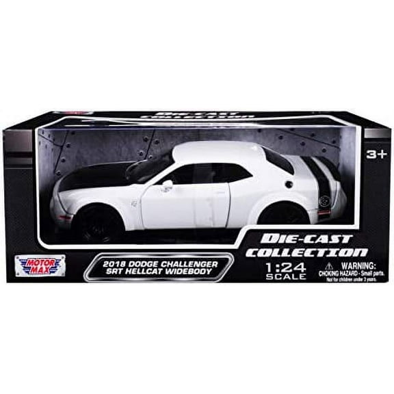 2018 Dodge Challenger  Widebody White With Black Hood 1/24 Diecast   79350 Car By