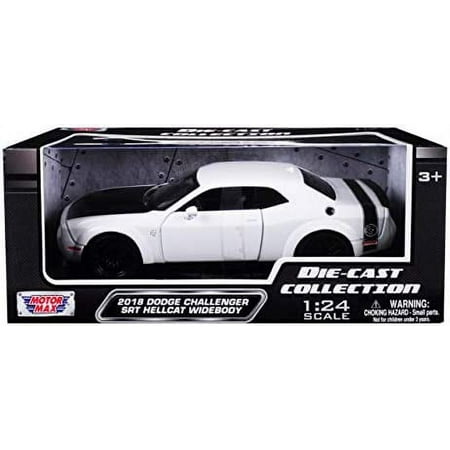 2018 Dodge Challenger Widebody White With Black Hood 1/24 Diecast 79350 Car By
