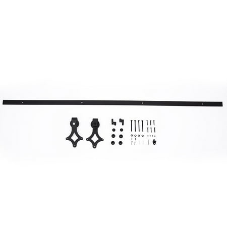 - HomCom Rustic Star 6 ft. Interior Sliding Barn Door Kit Hardware Set