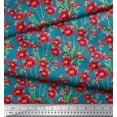 thumbnail image 3 of Soimoi Tissu Poly Georgette Feuilles & Primevère Imprimé Floral 1 Yard 52 Pouces de Large, 3 of 3
