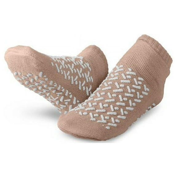 Medline Double-Tread Terrycloth Slippers, X-Large, Beige, Pack Of 48 Pairs