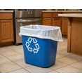 thumbnail image 3 of 3.25 Gallon / 13 Quart Blue Rectangular Plastic Recycling Bin with Recycle Symbol -  Compact Deskside Wastebasket for Home Office, 12.13" H x 11.38" W x 8.25" D, 3 of 5