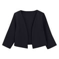 thumbnail image 6 of Breezora Women's Short Blazer Cardigan Top Trendy Spring Summer Lightweight Office Casual Chic Wear L Size Black, 6 of 9