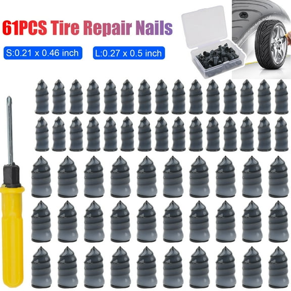 ASKITO 61x Car Tubeless Vacuum Tyre Puncture Repair Kit Screw Nails Tire Patch Plug Fix