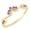 Amethyst, variant on Collection Round Amethyst Leaf Design Curved Fashion Wedding Band for Women (Color Purple, Clarity Moderately Included) in 10K White Gold, Size 7