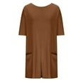 thumbnail image 6 of AherBiu Summer Casual T-Shirt Short Rompers for Women Short Sleeve Crewneck Wide Leg Jumpsuits with Pockets, 6 of 8