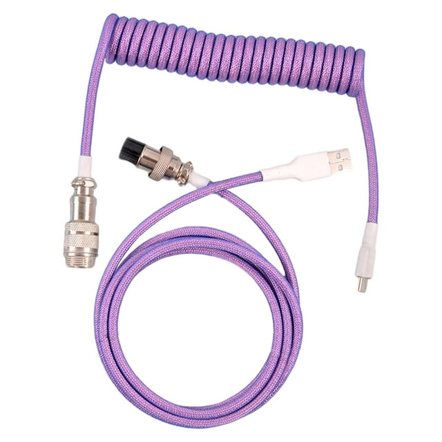 Cable Cable de resorte enrollado Cable tipo C Puerto Línea de datos Cable en desmontable Retráctil Carga rápida universal Púrpura Sunnimix Cable espiral enrollado